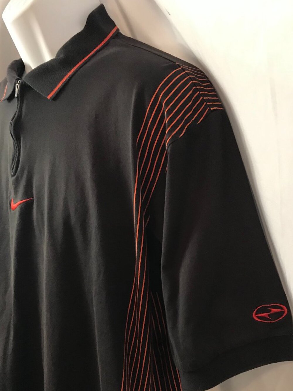 Nike VINTAGE Quarter Zipper Two Tone Activewear Activewear Sport Cut Polo Shirt - Picture 5 of 7